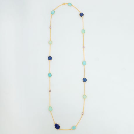 lapis chalcedony amethyst longネックレス
