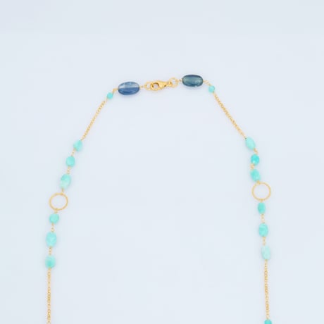 larimar kyanite circleネックレス