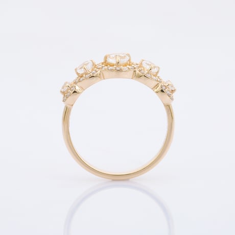 【ARIVERA K18】royal blue moonstone heart with accent diamondsリング