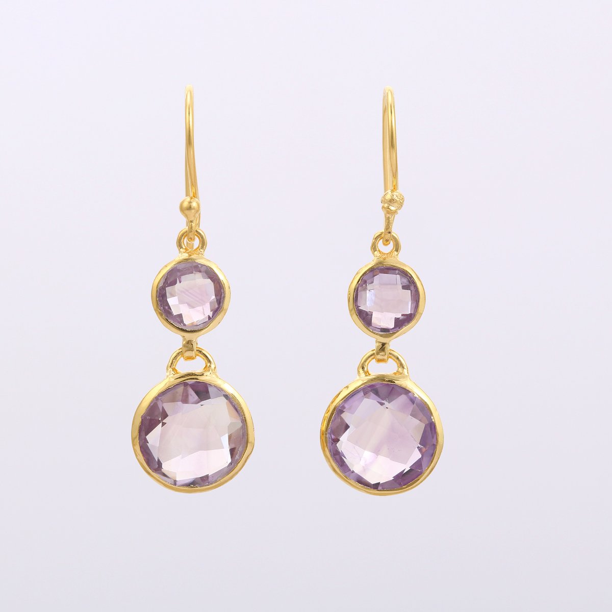 checkered cut amethystピアス | MASTANI