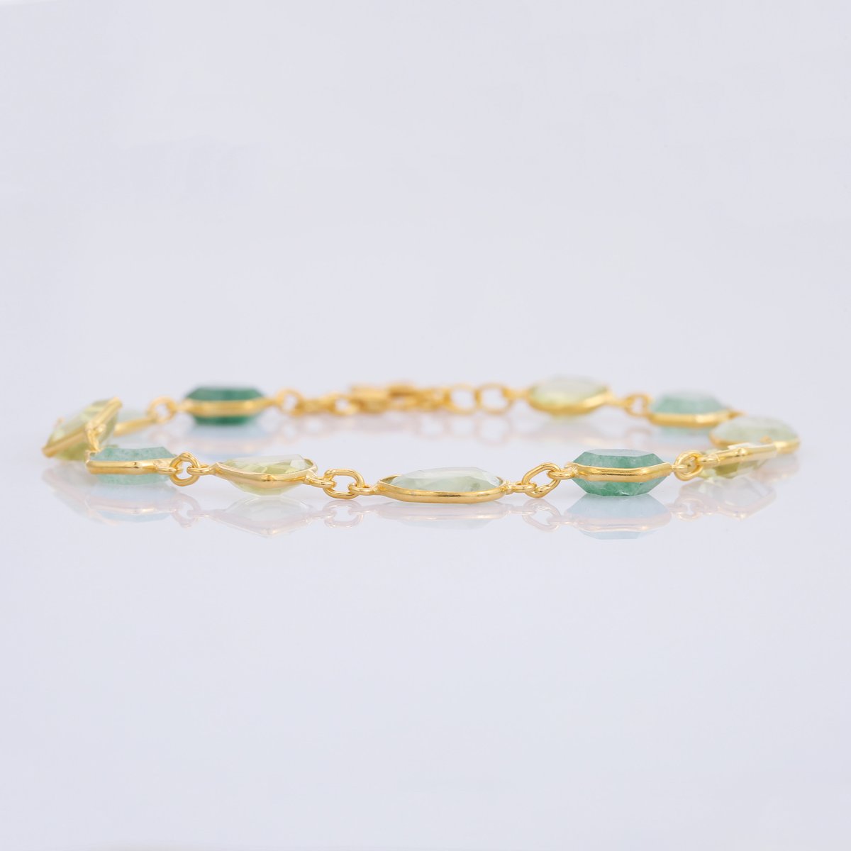 プレナイト　ブレスレット ルチル入り プレナイト ブレスレット 8mm [t228-4562]