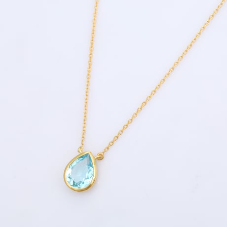 pear shape sky blue topazネックレス