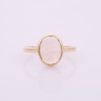 【LIMITED K14】lotus carved rose quartzリング