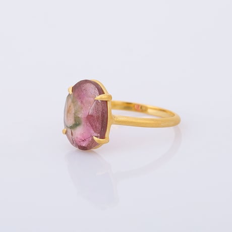 pink & green watermelon tourmalineリング