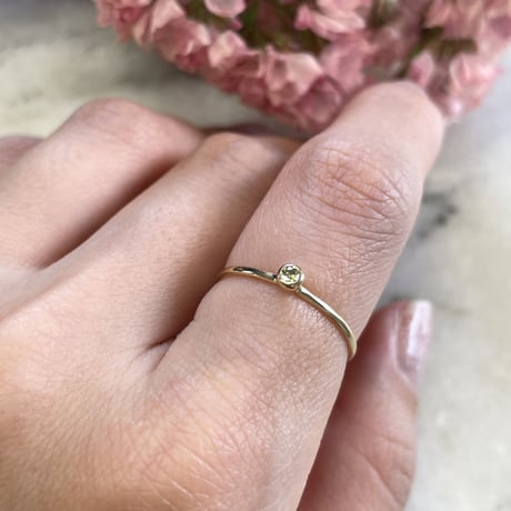 【LIMITED K18】0.05ct brownish yellow color diamondリング