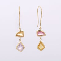 【LIMITED K18】 Orange Pinks and Yellow Sapphireピアス