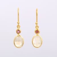 pink tourmaline moonstoneピアス