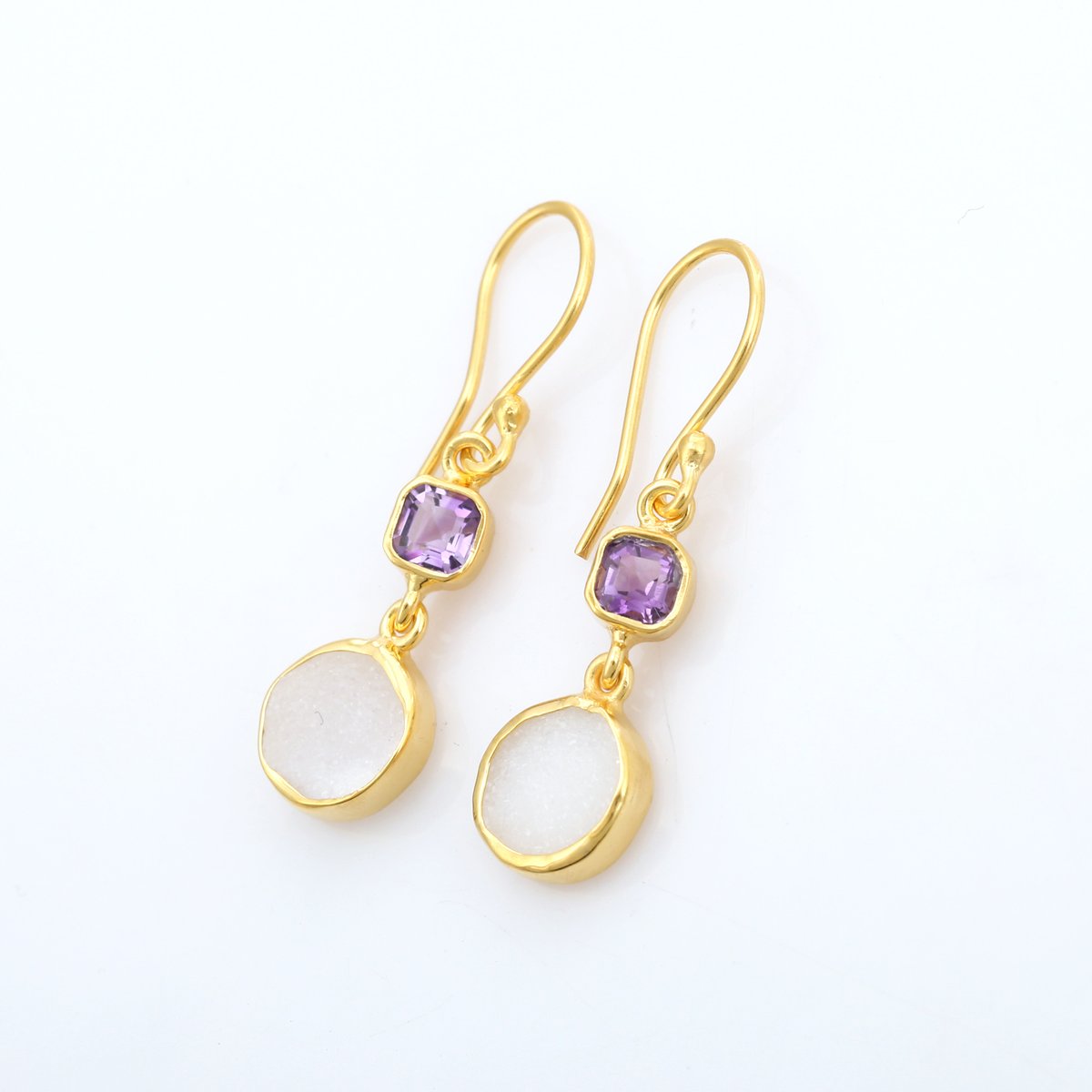 amethyst with white druzyピアス | MASTANI