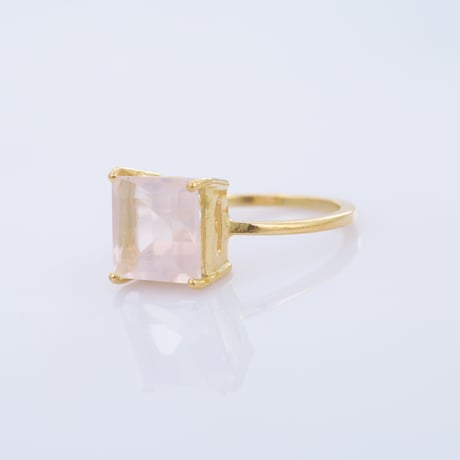 square rose quartzリング