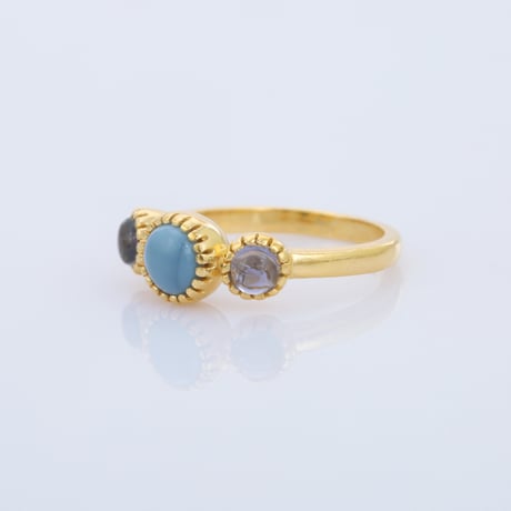 blue opal with iolite accentリング