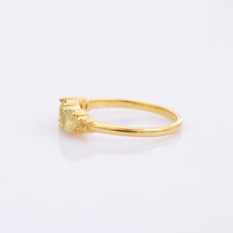 peridot prenite citrine four stoneリング
