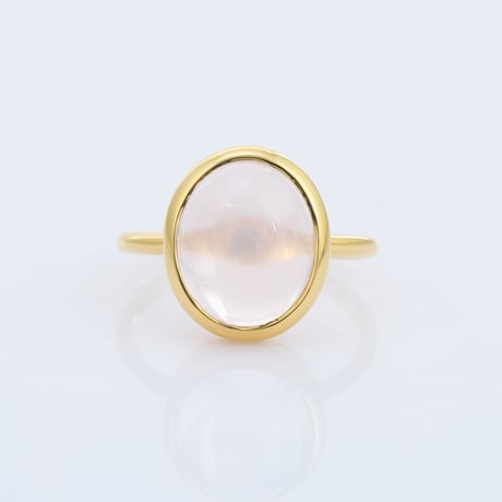 cabochon light pink rose quartzリング