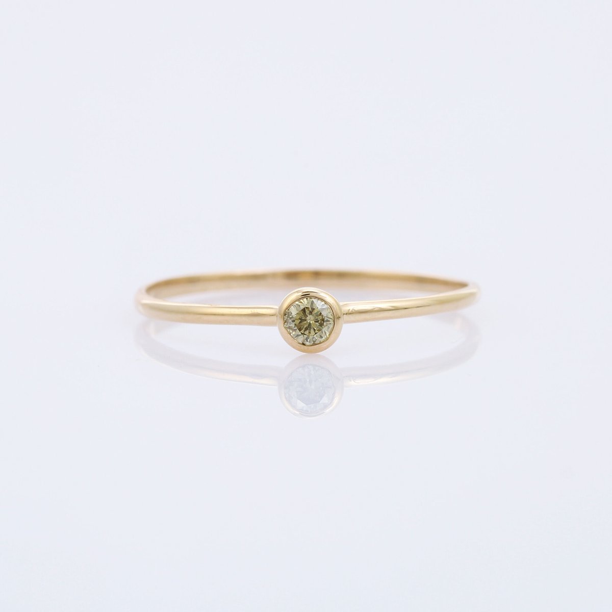 LIMITED K18】0.08ct yellow color Diamondリング | M