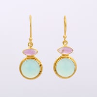 amethyst aqua chalcedonyピアス