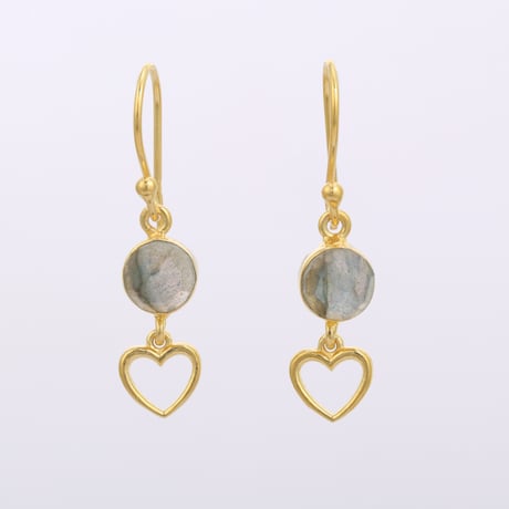 labradorite heartピアス