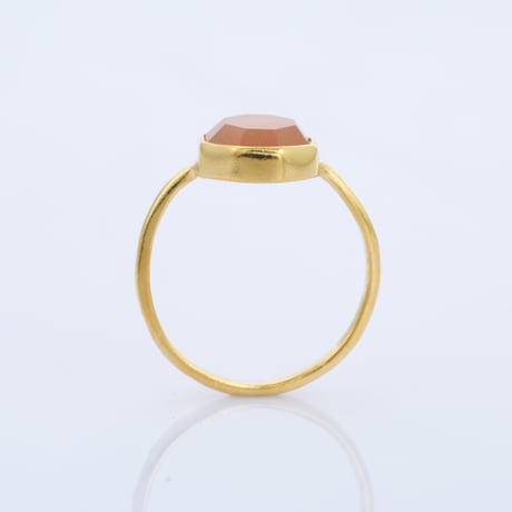 peach moonstone hexagonalリング