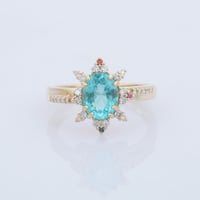 【LIMITED K14】apatitewith accent diamond multicolor sapphire ringリング