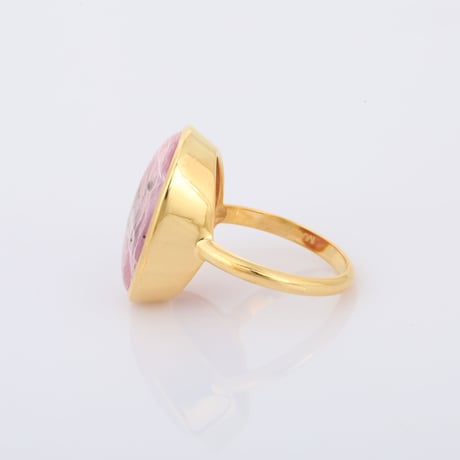 large oval dyed ruby リング
