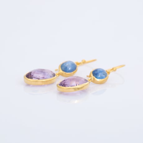 kyanite with amethystピアス