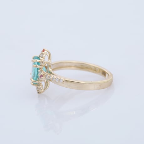 【LIMITED K14】apatitewith accent diamond multicolor sapphire ringリング