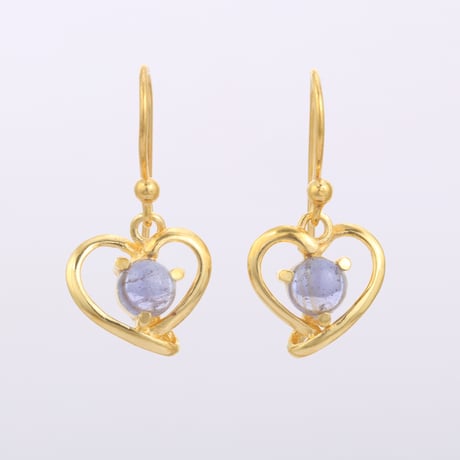 heart shaped ioliteピアス