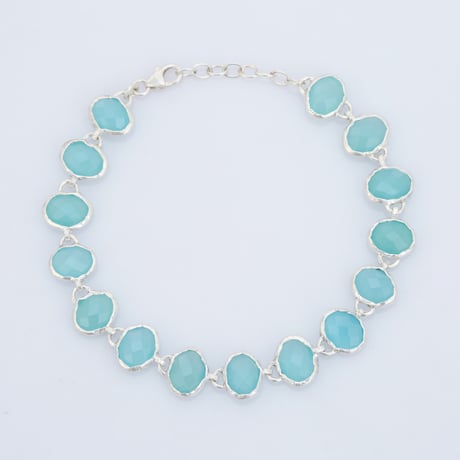 silver aqua chalcedonyブレスレット