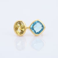 blue topaz lemon quartz largeリング