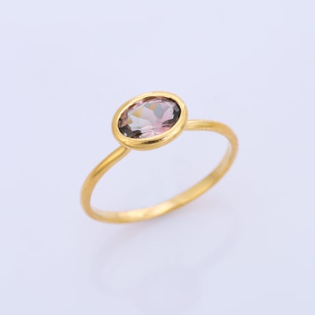 tri-color green purple pink bi-color tourmalineリング