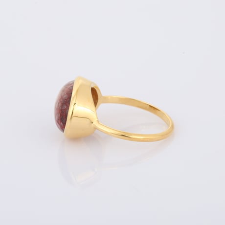natural reddish brown agateリング
