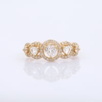 【ARIVERA K18】royal blue moonstone heart with accent diamondsリング