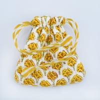 yellow floral bouquet巾着ポーチ