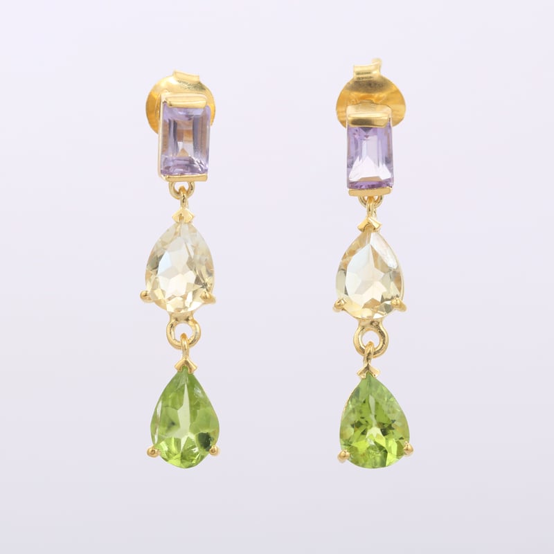 amethyst citrine peridotピアス | MASTANI