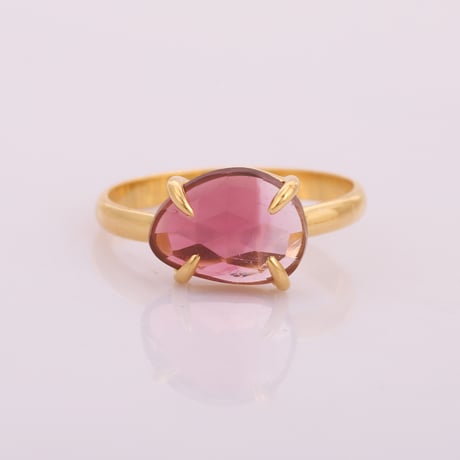 pink light pink white graduation tourmalineリング