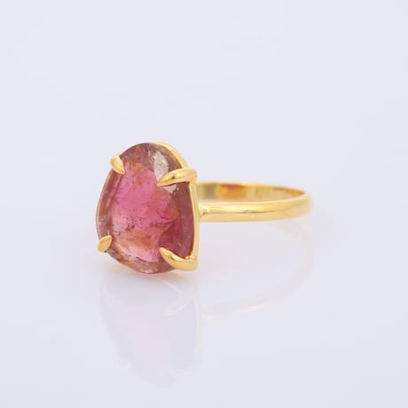 vivid pink graduation bi color tourmalineリング
