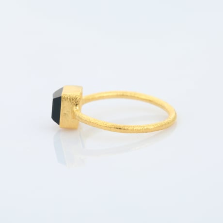 small square black onyxリング