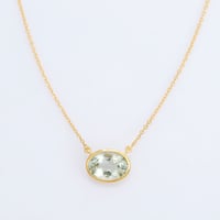 oval green amethystネックレス