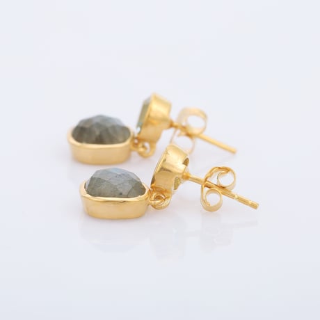 blue topaz labradorite studピアス