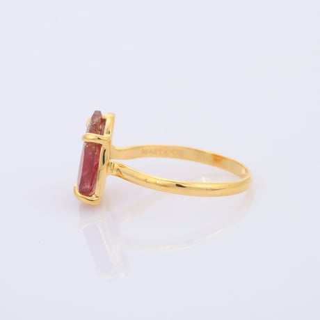 vivid pink graduation bi color tourmalineリング