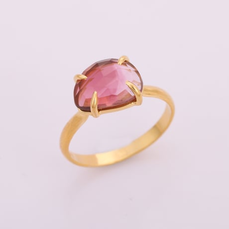 pink light pink white graduation tourmalineリング