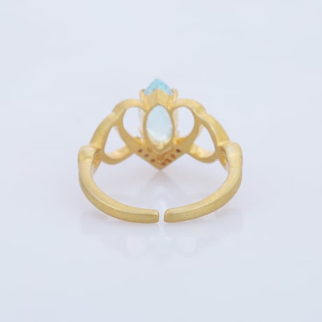 marquise blue topaz red CZリング