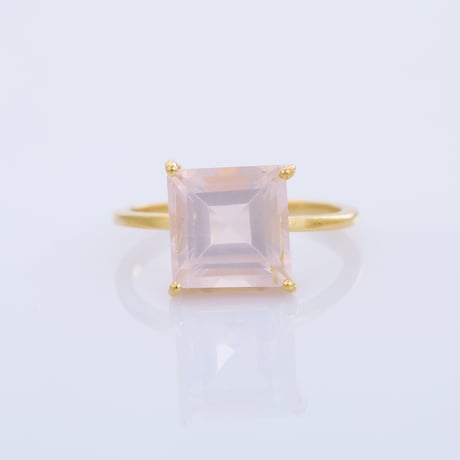 square rose quartzリング