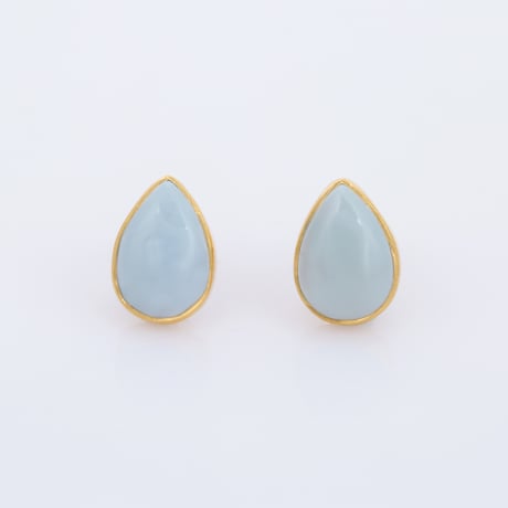 blue opal stud pearピアス