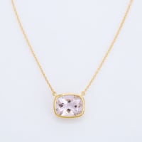pink amethyst rectangular cubeネックレス