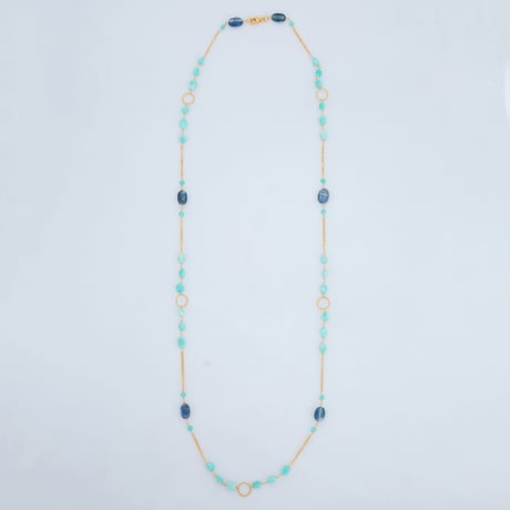 larimar kyanite circleネックレス
