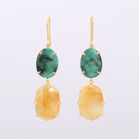 emerald yellow sapphire largeピアス