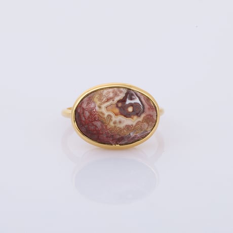 natural reddish brown agateリング