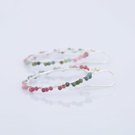 light round hoop tourmalineピアス