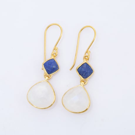 lapis with moonstoneピアス