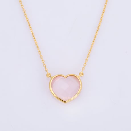 heart shaped rose quartzネックレス