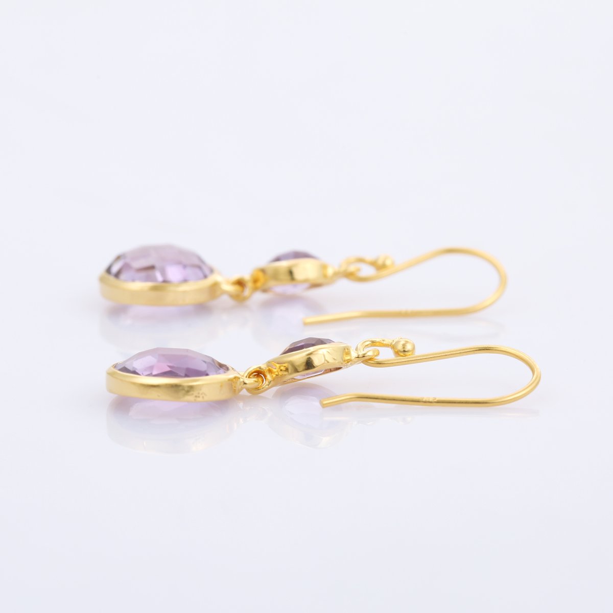 checkered cut circles amethystピアス | MASTANI